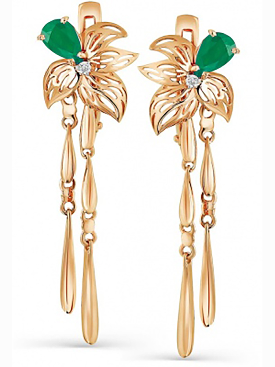 

Серьги из красного золота с изумрудами и бриллиантами Master Brilliant 2-107-491-01, 2-107-491-01