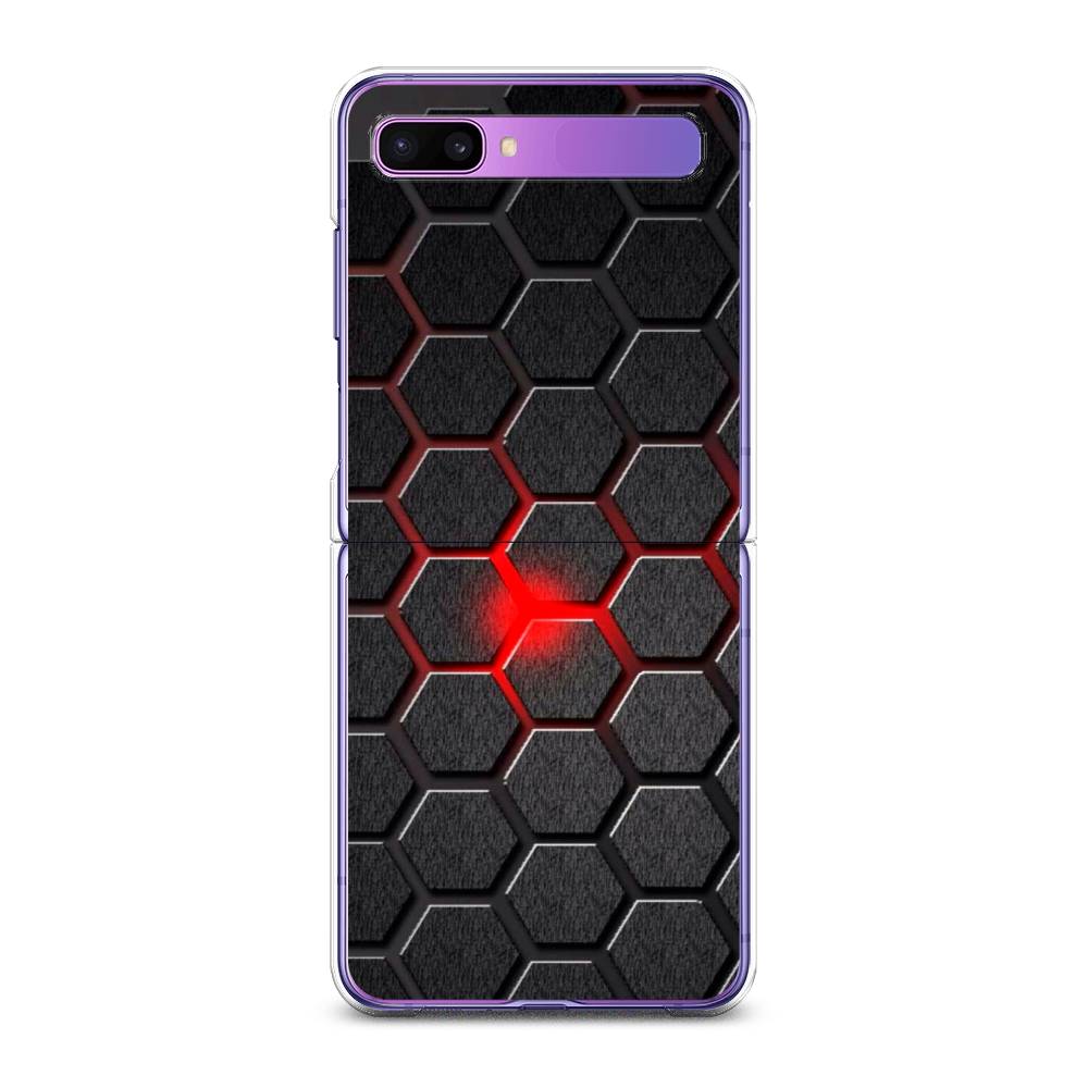 

Чехол на Samsung Galaxy Z Flip 1 "Соты красные", Красный;черный;серый, 2107150-3