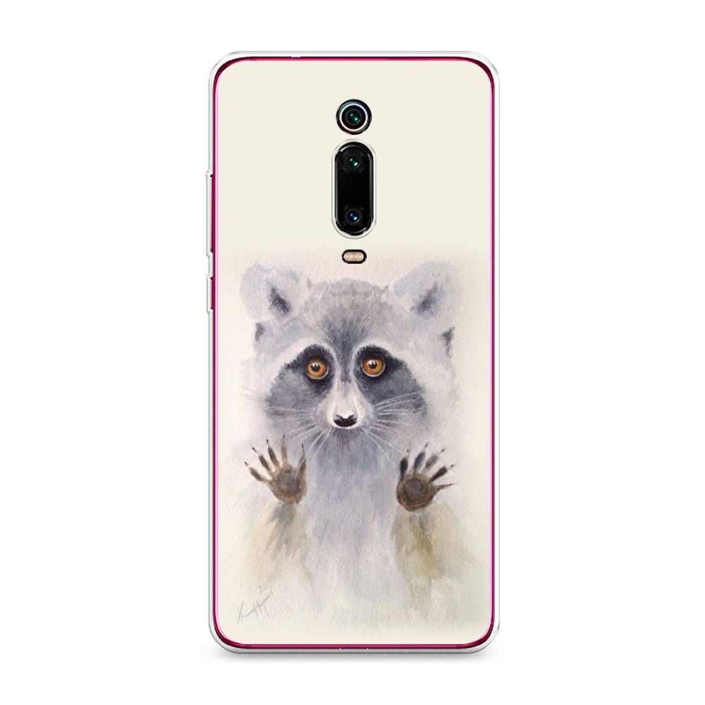 

Чехол на Xiaomi Redmi K20 "Енот за стеклом", Бежевый;серый, 35650-4