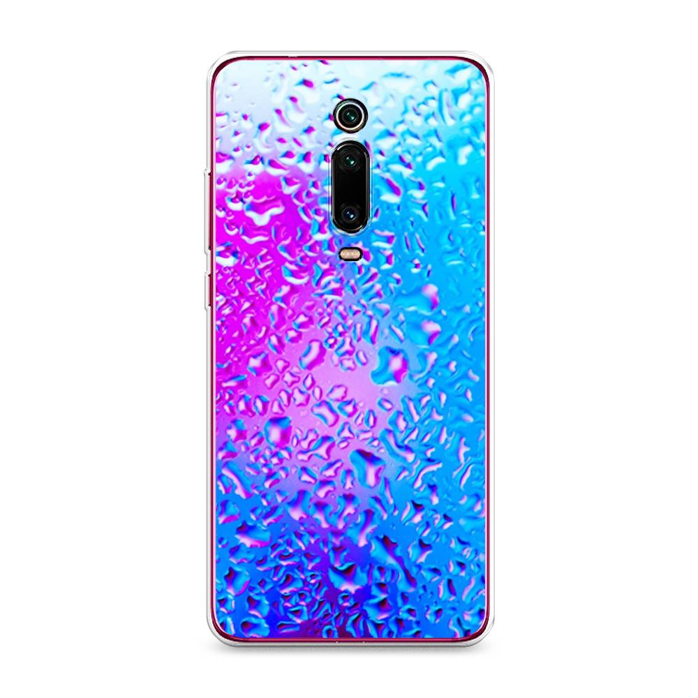 

Чехол на Xiaomi Redmi K20 "Капли на стекле", Голубой;розовый, 35650-3