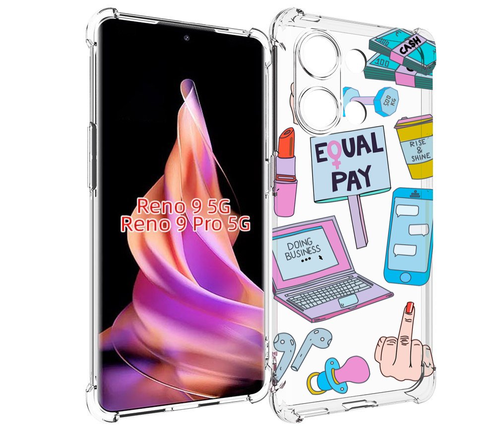 

Чехол MyPads разные-штучки для Oppo Reno 9/Reno 9 Pro, Прозрачный, Tocco