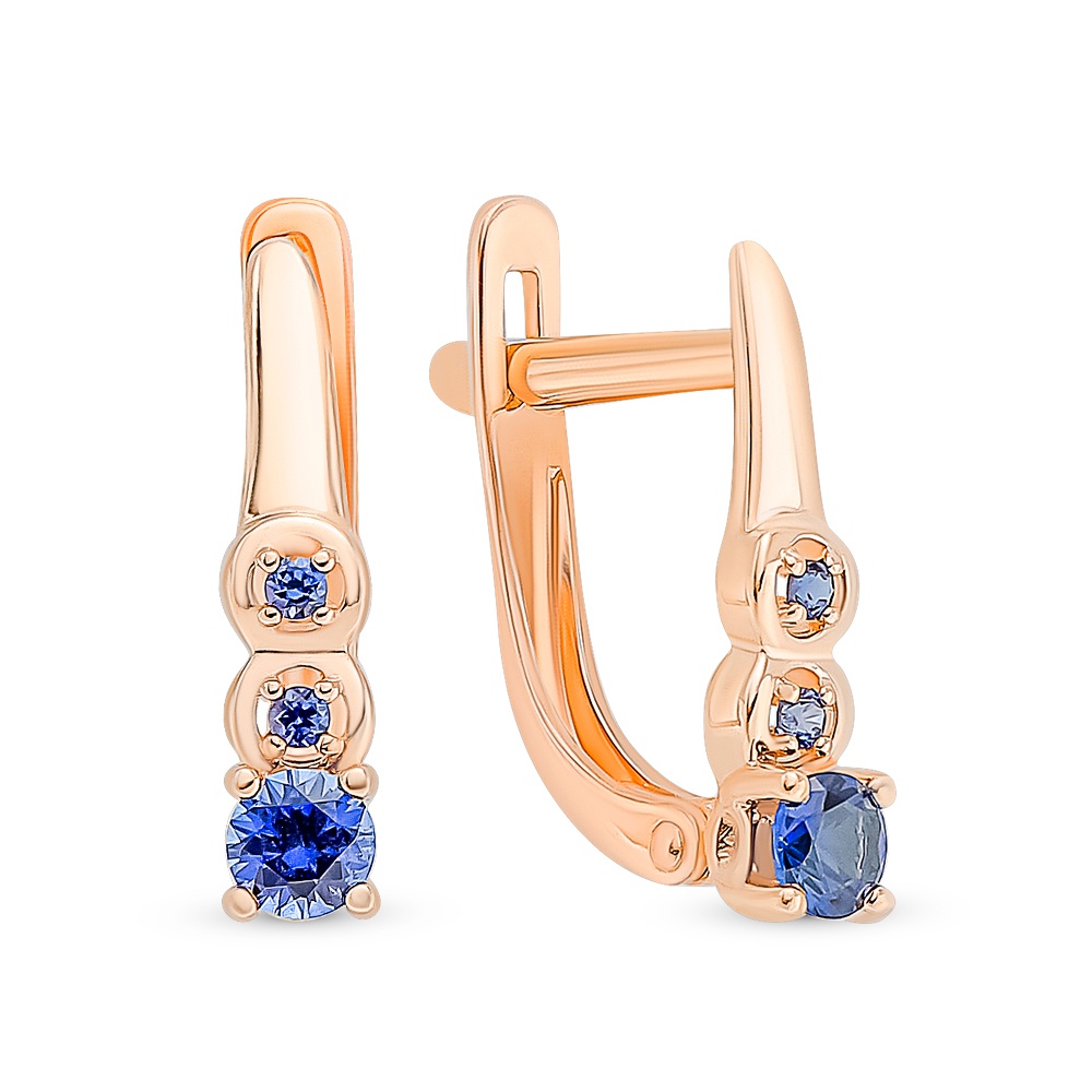 

Серьги из красного золота с сапфиром 585Gold 199000079, 199000079