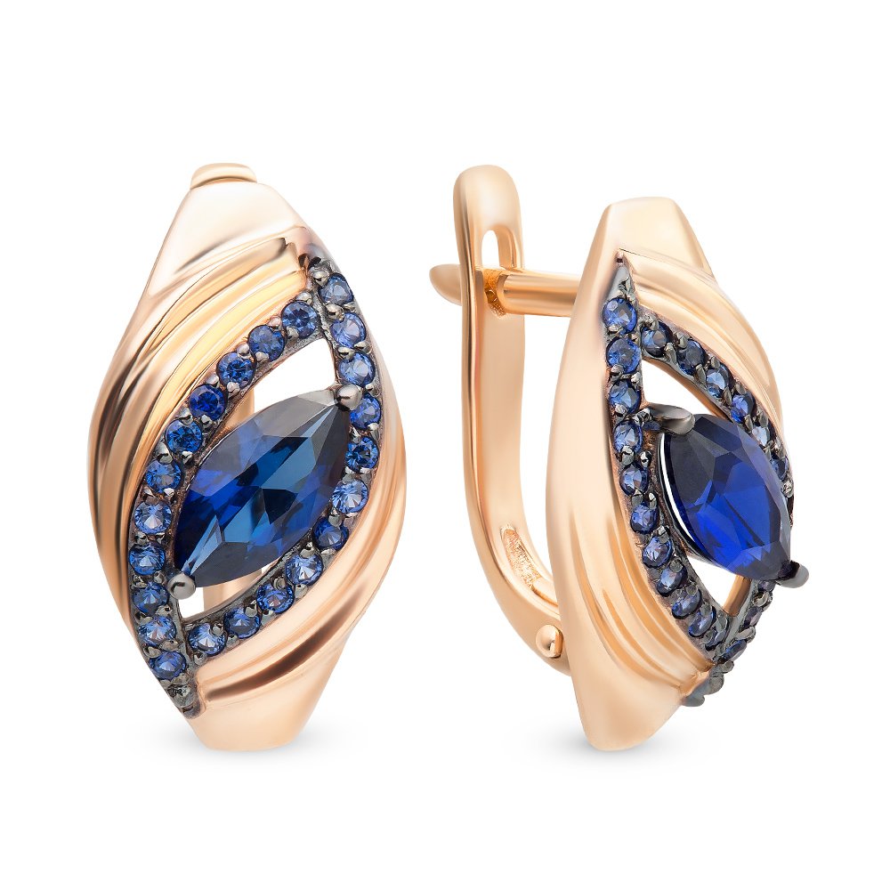 

Серьги из красного золота с сапфиром 585Gold 102006436, 102006436