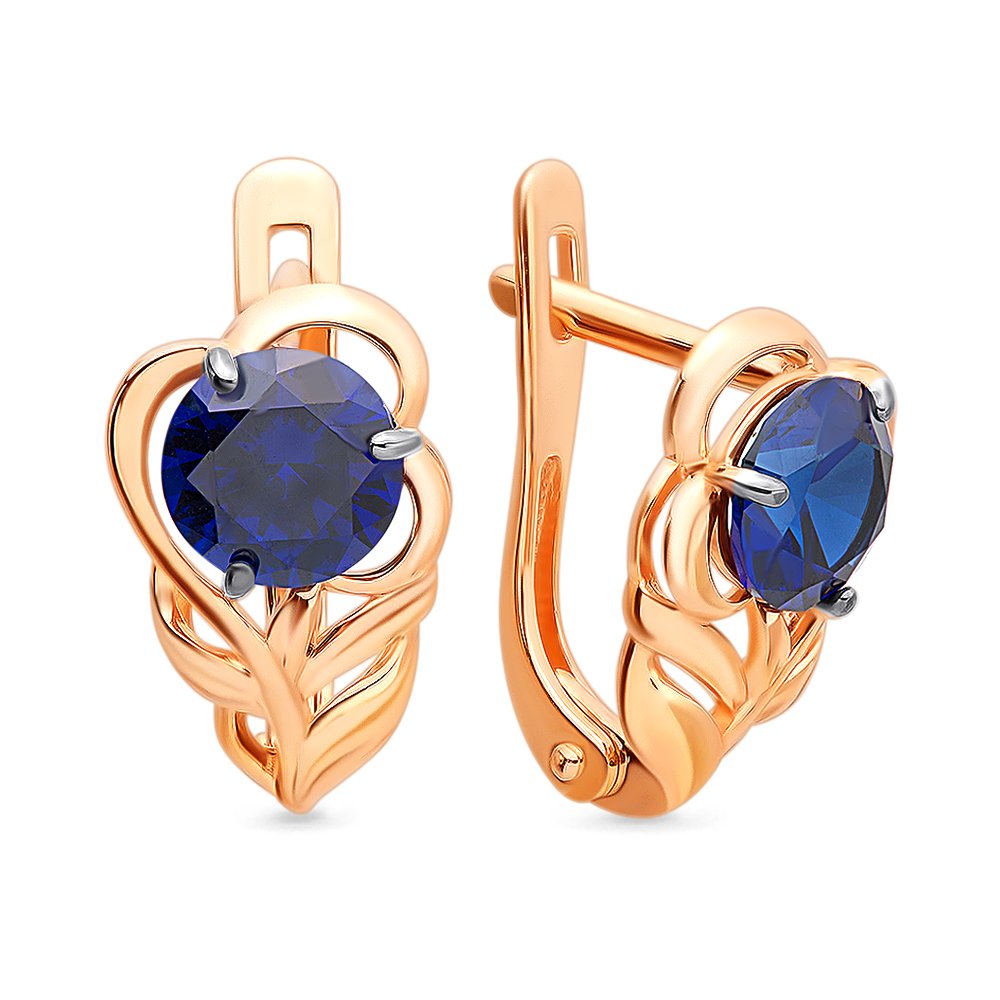 

Серьги из красного золота с сапфиром 585Gold 102006286, 102006286