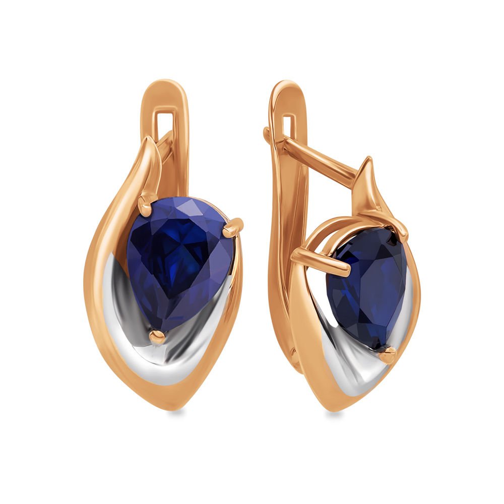

Серьги из красного золота с сапфиром 585Gold 102004844, 102004844