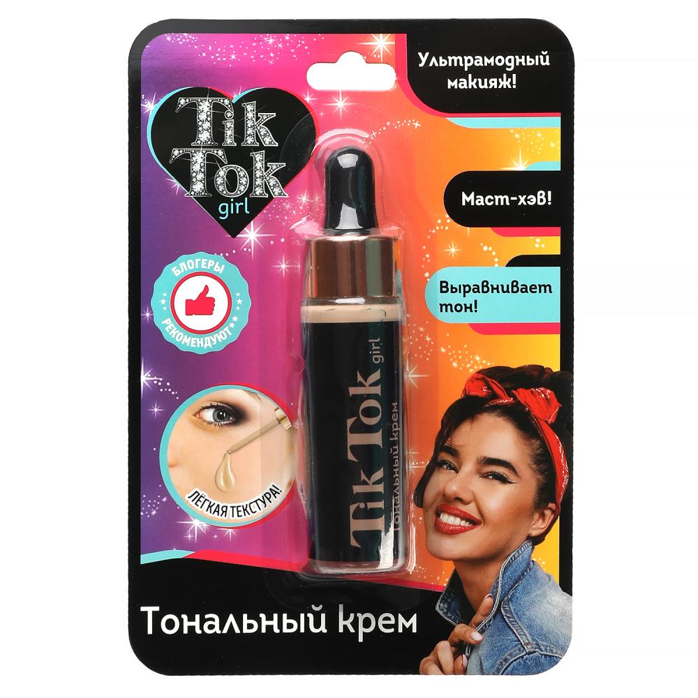 Тональный крем цвет бежевый TIK TOK GIRL 324983 консилер жидкий для лица бежевый tik tok girl 324945