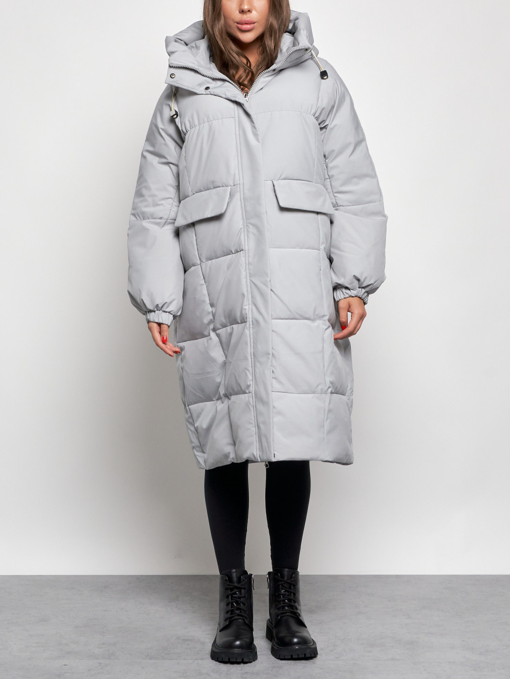 

Пальто женское NoBrand AD52391 серое XL, Серый, AD52391