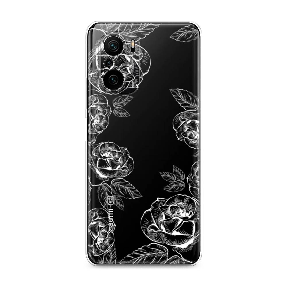 

Чехол на Xiaomi Poco F3 "Розы графика", Черный;серый, 312650-2