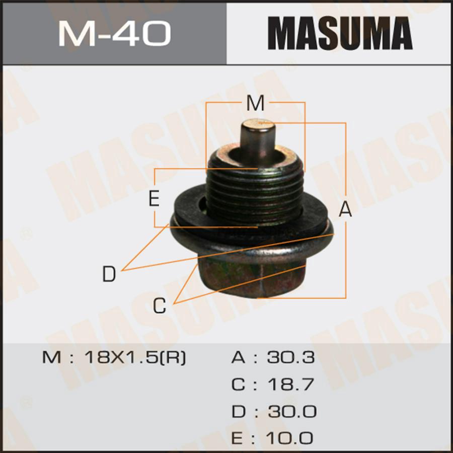 Болт Маслосливной Магнитом Шайбой MASUMA M40