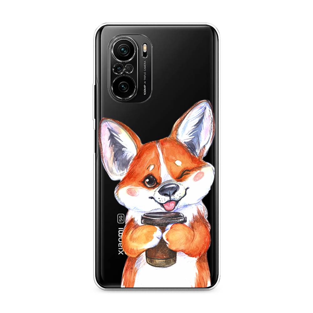

Чехол на Xiaomi Poco F3 "Корги с кофе", Оранжевый;белый, 312650-4
