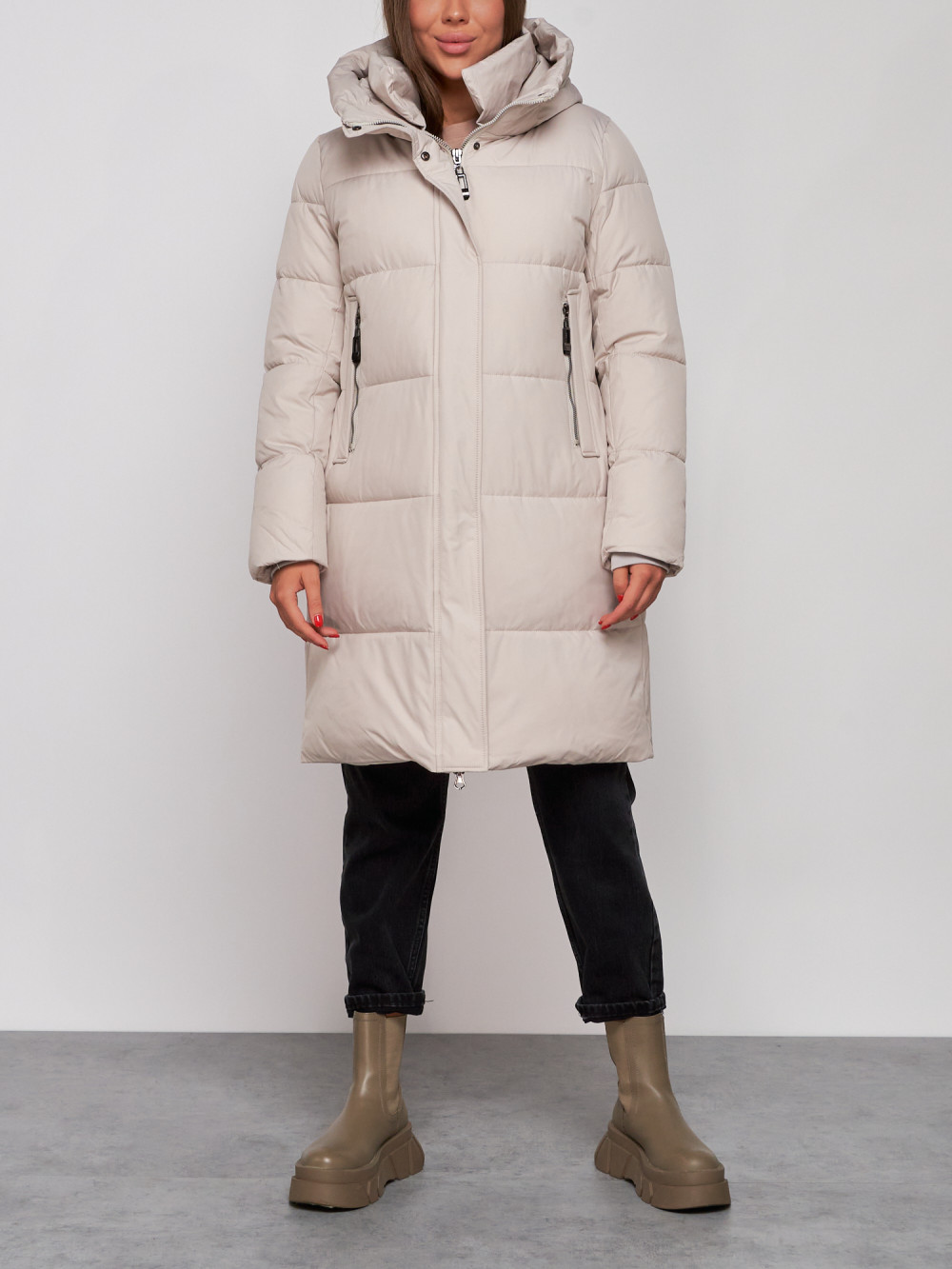 

Пальто женское NoBrand AD52322 серое XL, Серый, AD52322