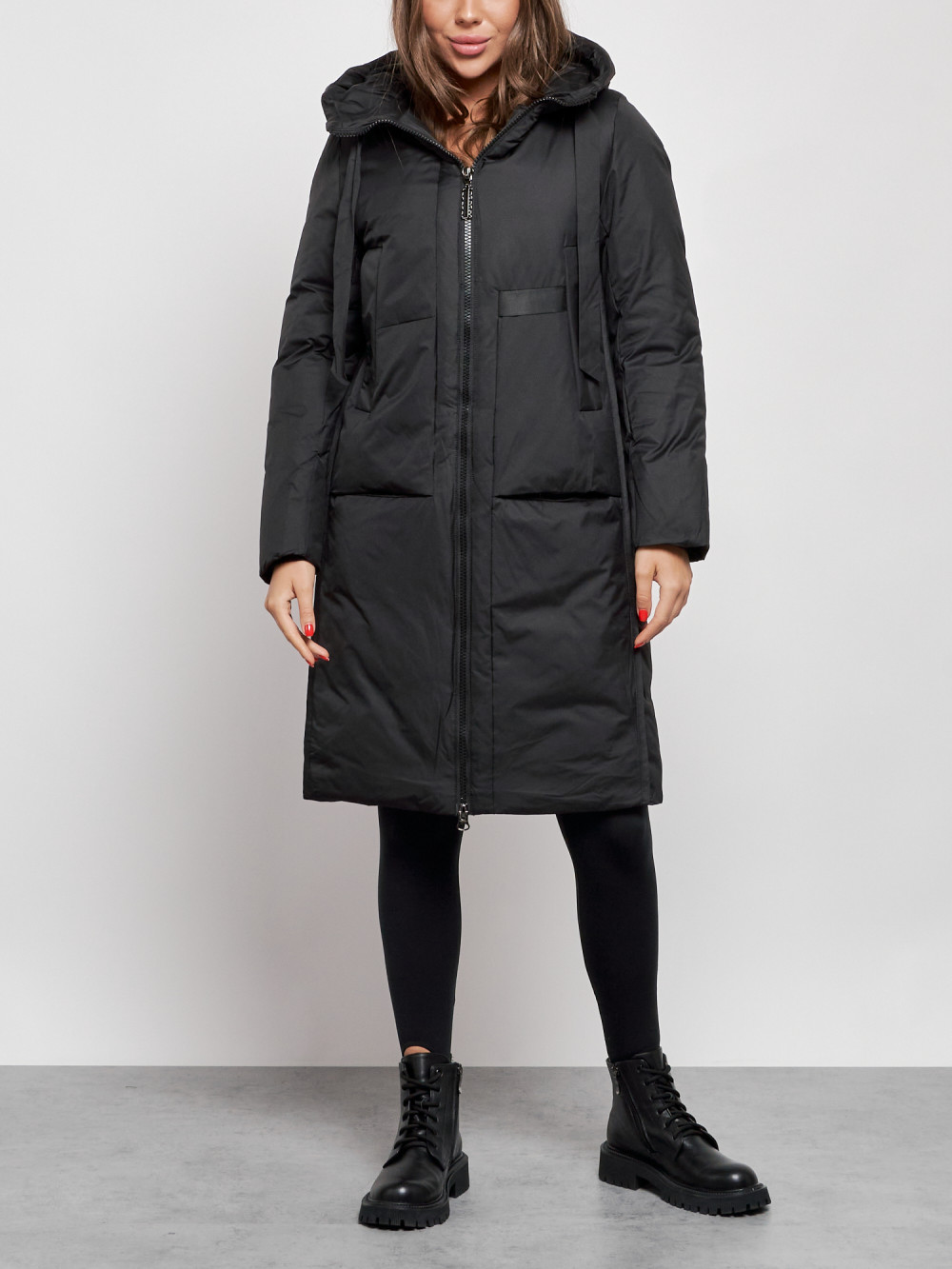 Пальто женское NoBrand AD52359 черное XL