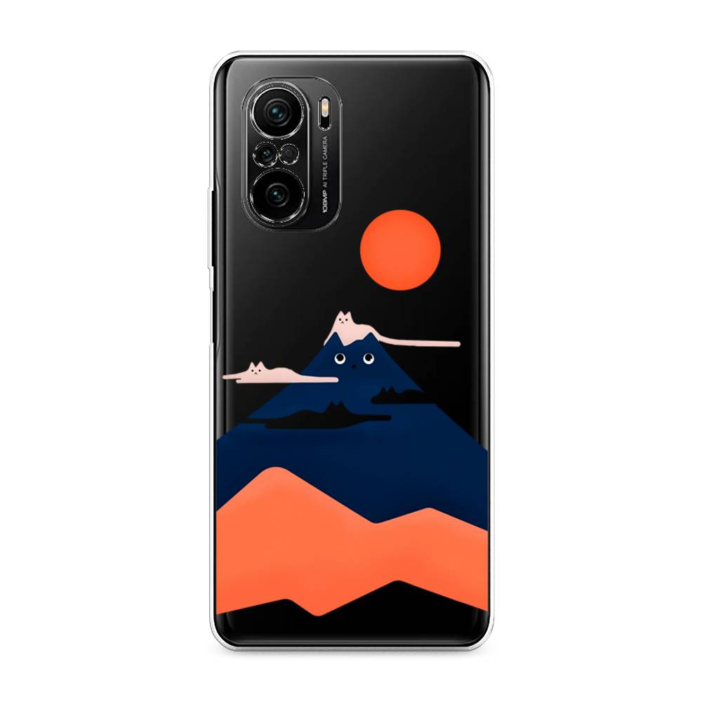 

Чехол на Xiaomi Poco F3 "Кот-гора", Черный;оранжевый, 312650-4
