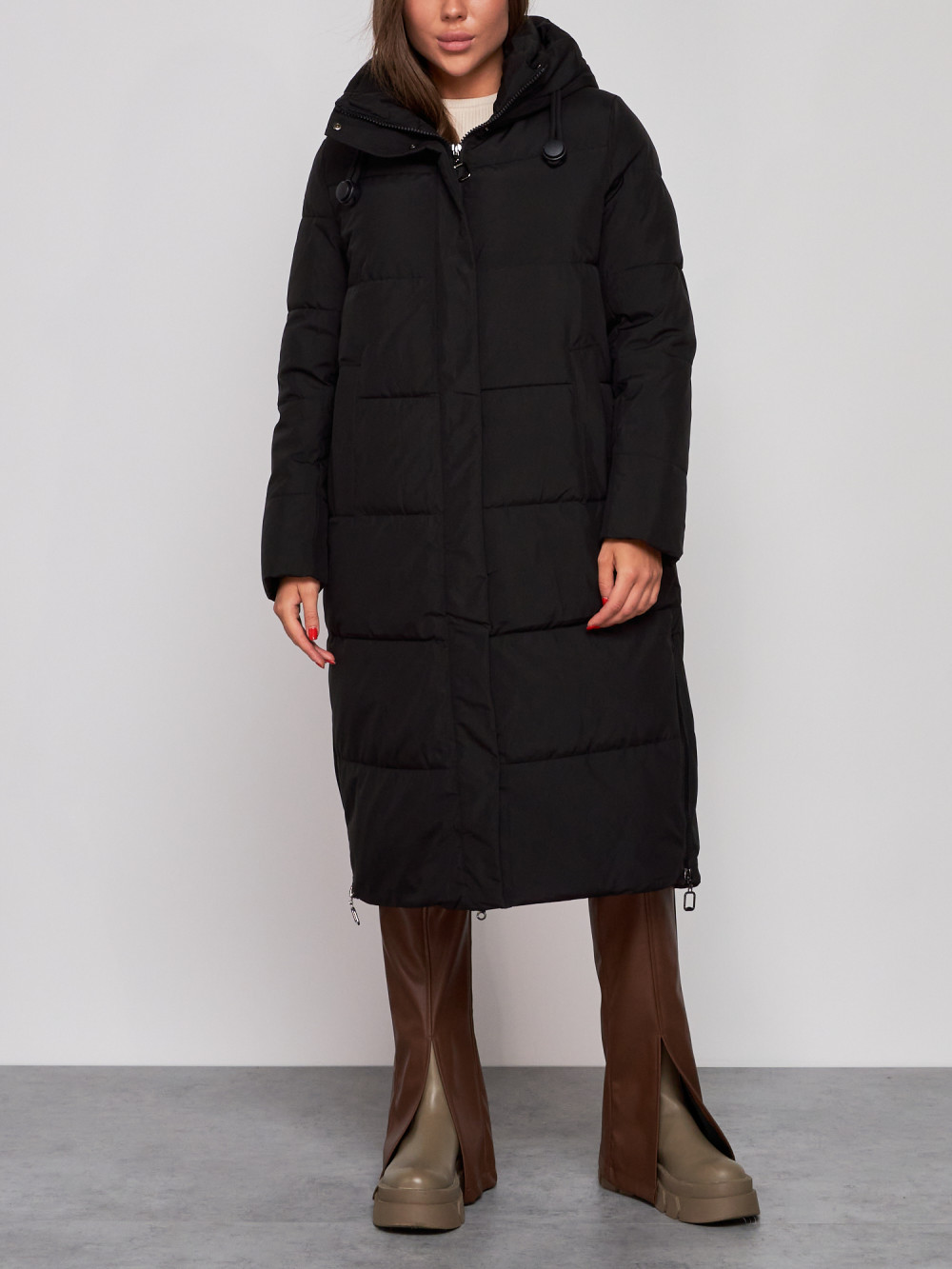 Пальто женское NoBrand AD52329 черное XL