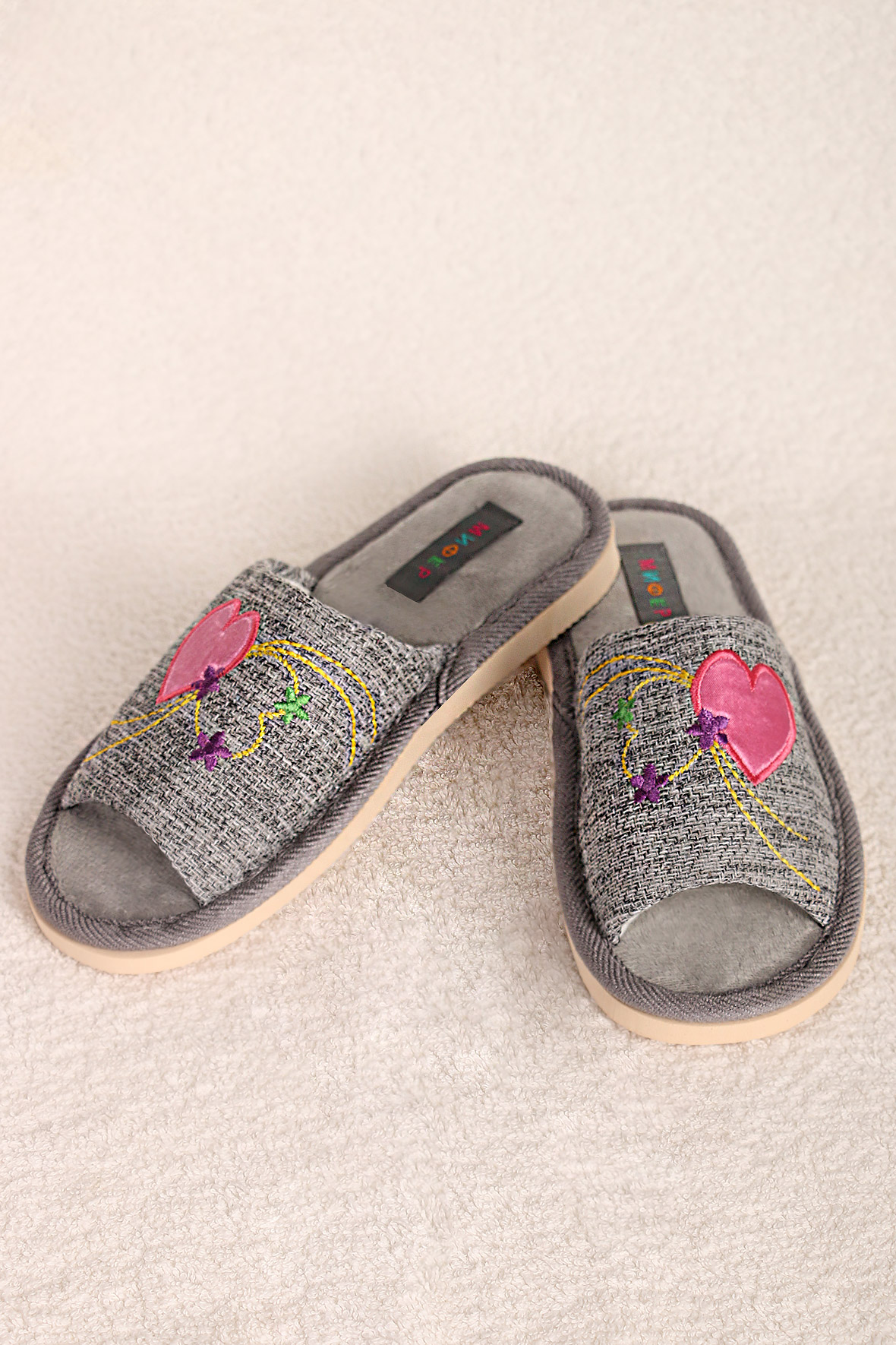 

Тапочки женские AlmondShop ТР-27 В-083 серый 39 RU, ТР-27 В-083