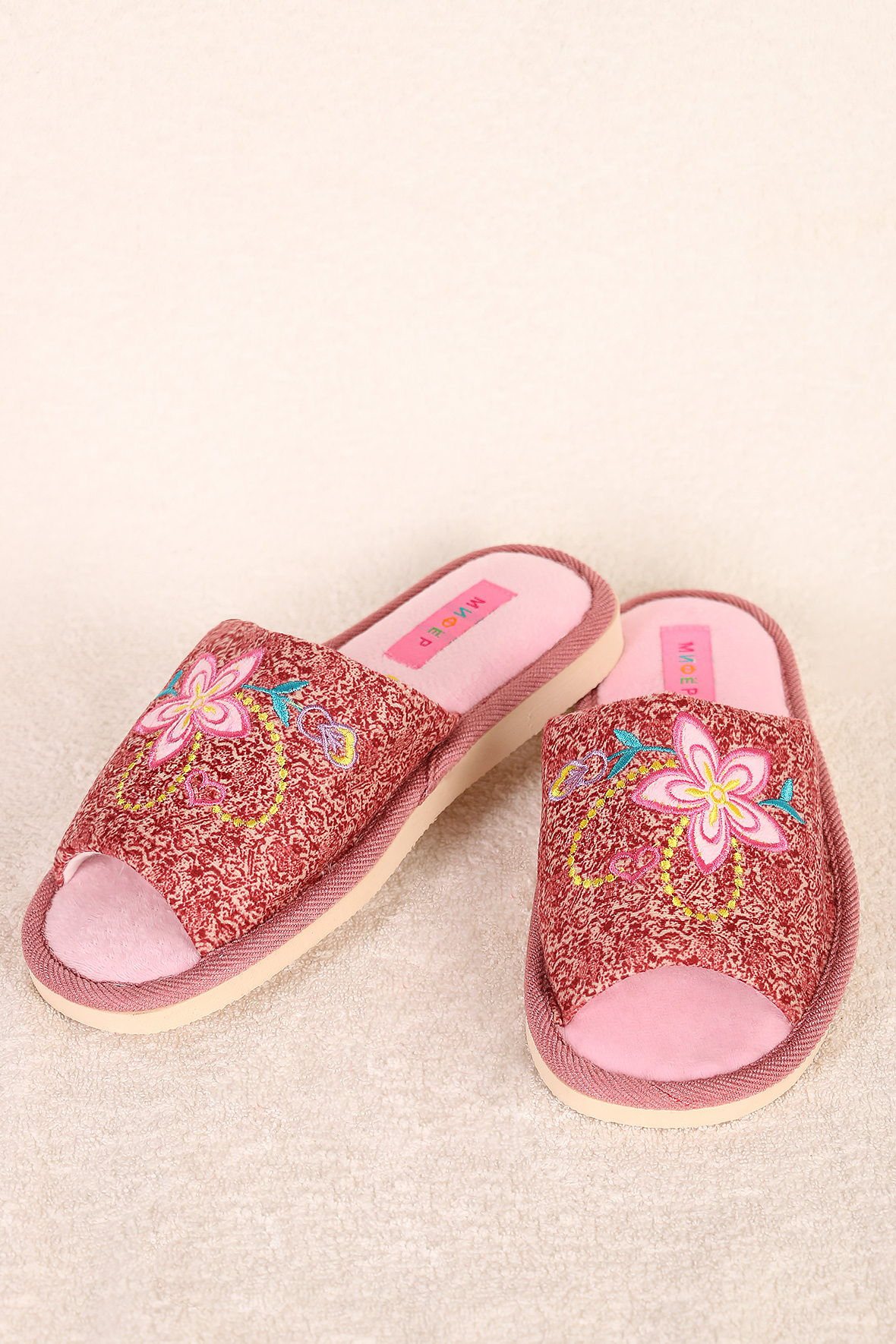 

Тапочки женские AlmondShop ТР-27 0270 бордовый 38 RU, ТР-27 0270