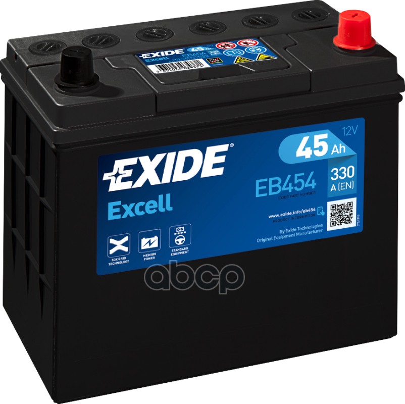 

Аккумулятор автомобильный EXIDE EB454