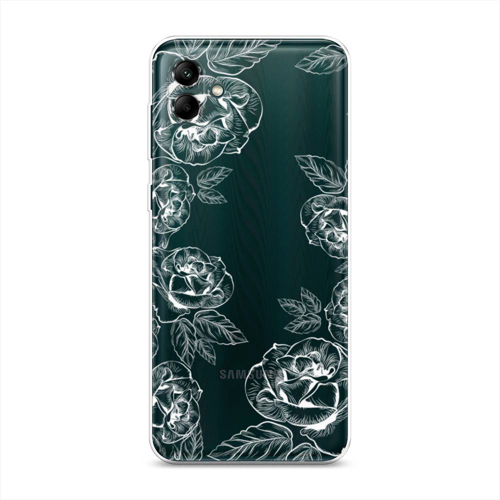 

Чехол на Samsung Galaxy A04 "Розы графика", Черный;серый, 2107050-2