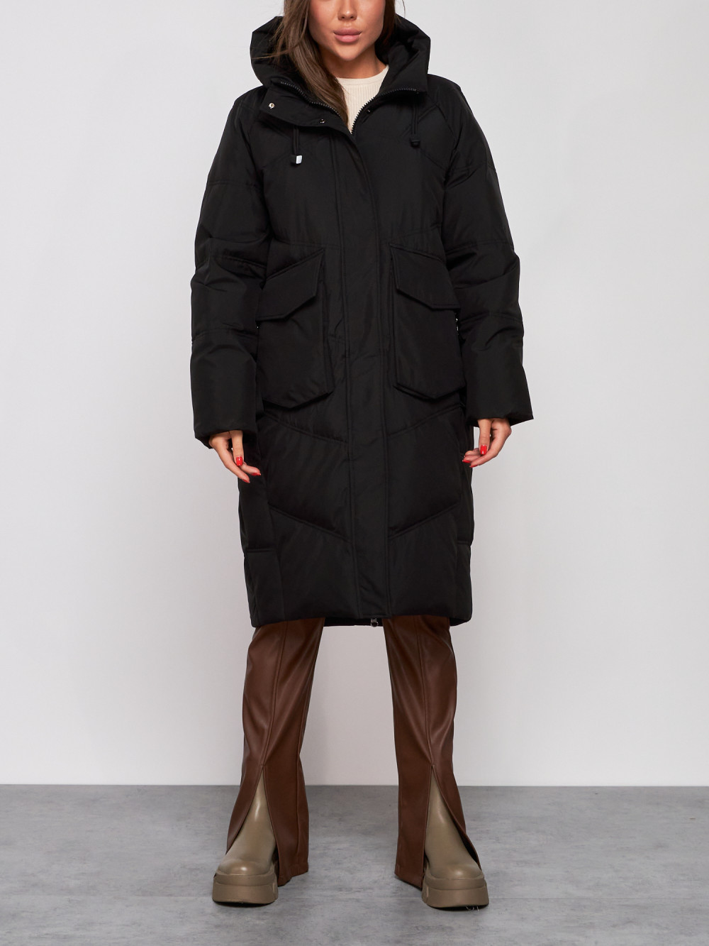 

Пальто женское NoBrand AD52330 черное XL, Черный, AD52330