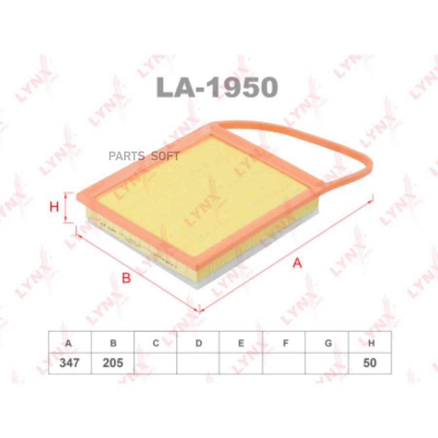 

LYNXAUTO Фильтр воздушный 1шт LYNXauto LA1950