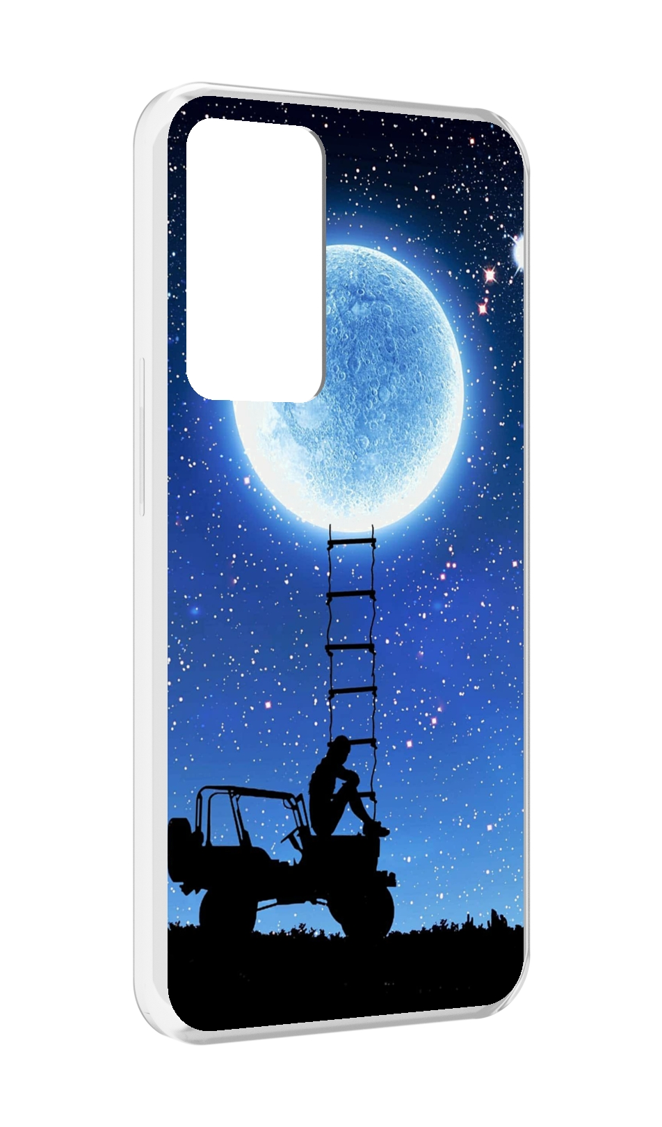 

Чехол MyPads Машина-на-лун для OPPO Reno 8 Lite, Прозрачный, Tocco