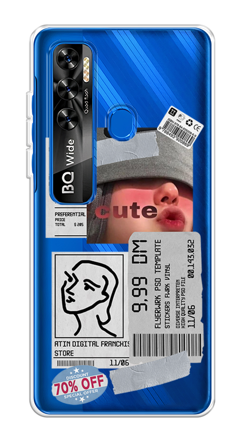 

Чехол на BQ 6868L "Cute girl collage", Розовый;серый;голубой, 202550-6