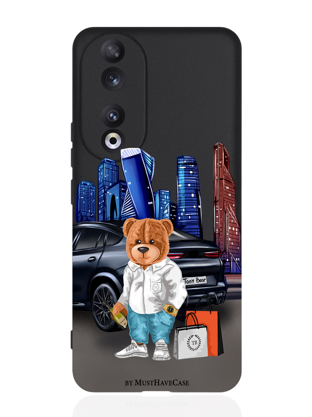

Чехол для Honor 90 Pro Tony Moscow city, Черный;синий;коричневый