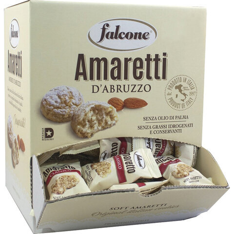 Печенье сдобное FALCONE Amaretti мягкие classico, 1кг (100 шт по 10г), в коробке Offi