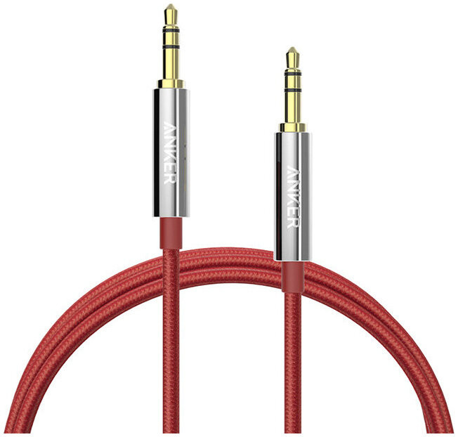 фото Аудиокабель anker auxiliary audio cable 1.2 м red (a7113091)