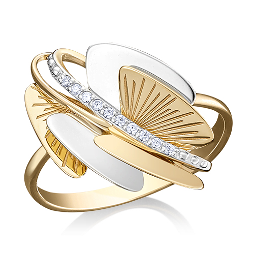 

Кольцо из желтого золота р.  PLATINA jewelry 01-5047-00-401-1130-48, фианит, 01-5047-00-401-1130-48