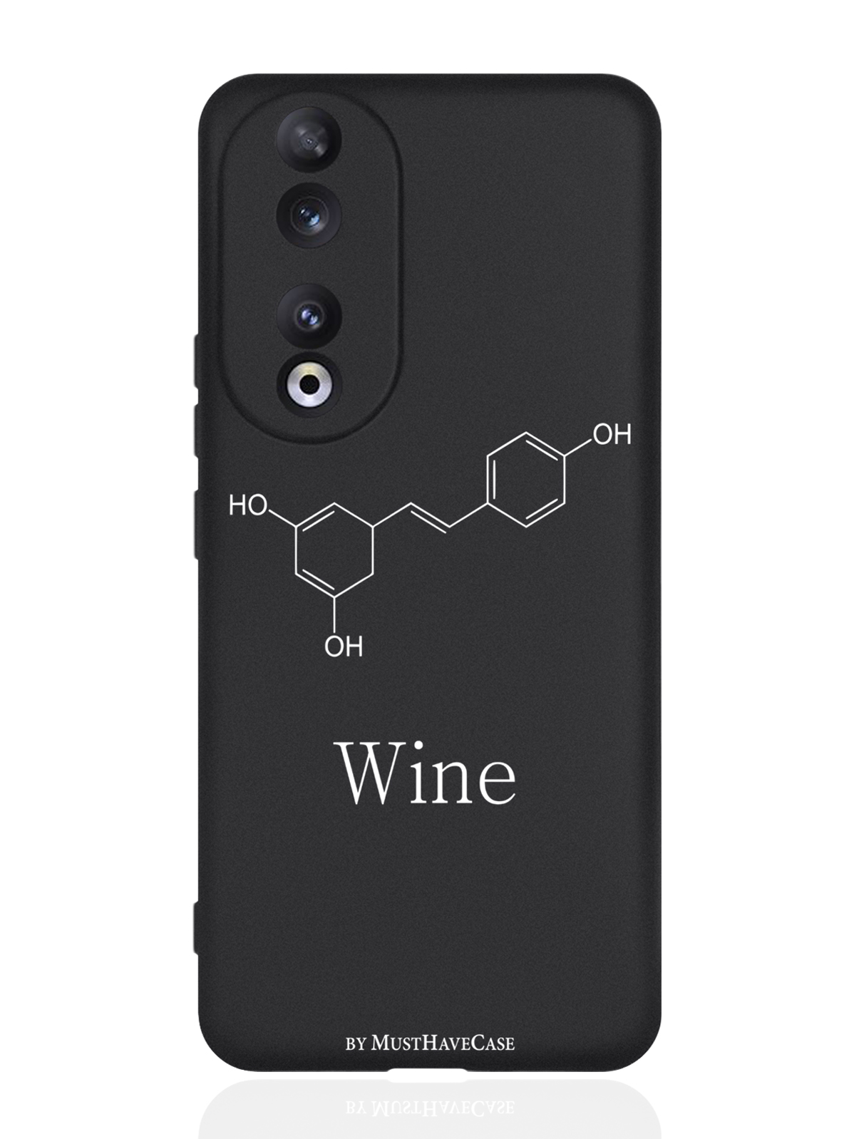 

Чехол для Honor 90 Pro Молекула вина черный, Черный;белый