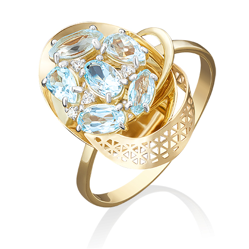 

Кольцо из золота р. 18,5 PLATINA jewelry 01-4964-00-207-1130-46, фианит\топаз, 01-4964-00-207-1130-46