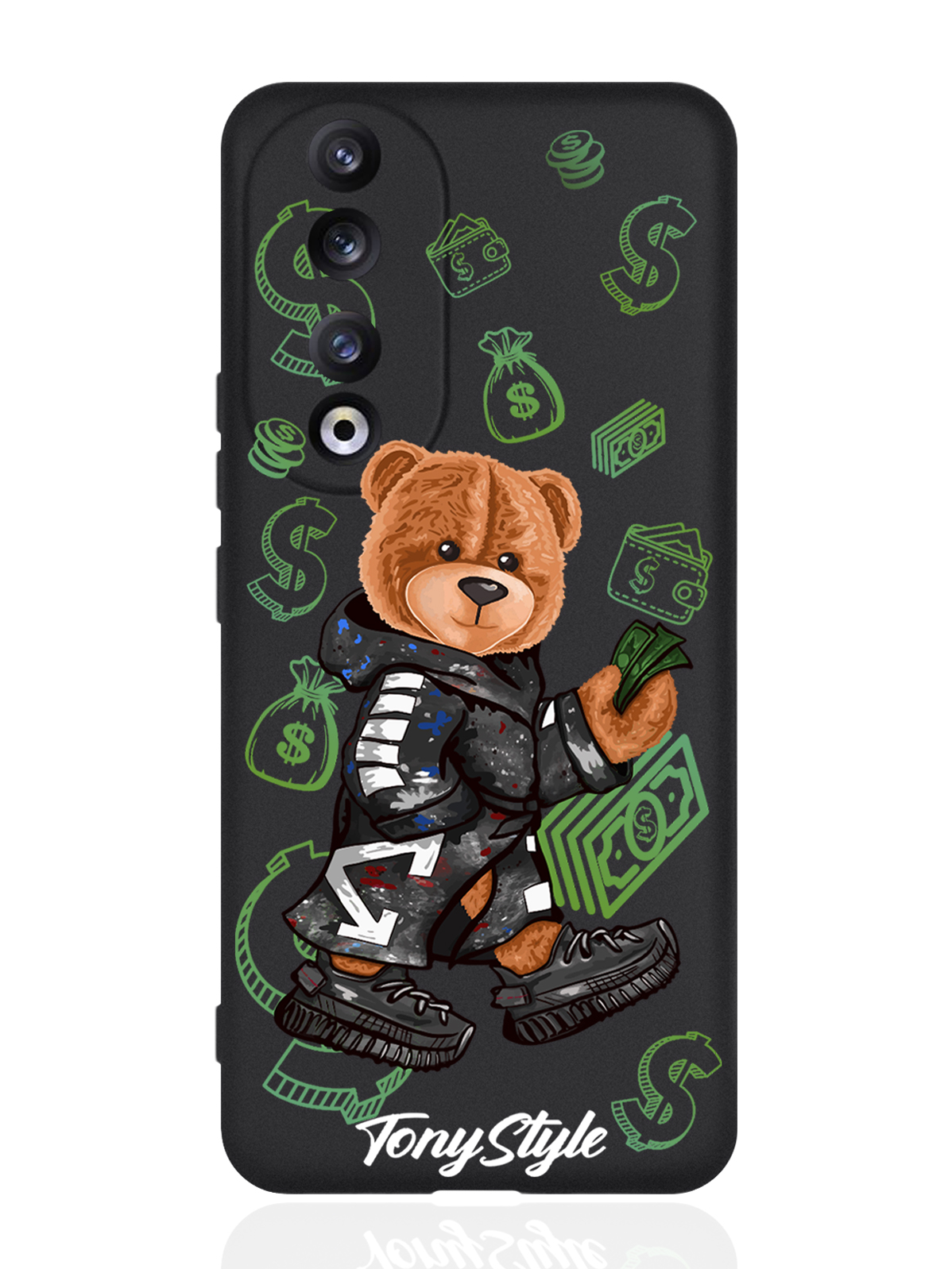 

Чехол для Honor 90 Tony Style Деньги черный, Коричневый;черный;зеленый