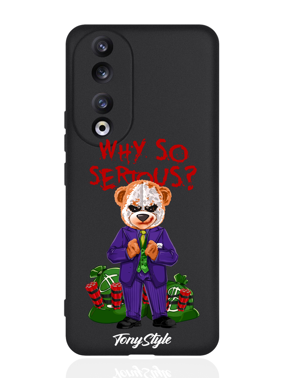 

Чехол для Honor 90 Tony Style Why so serious черный, Разноцветный