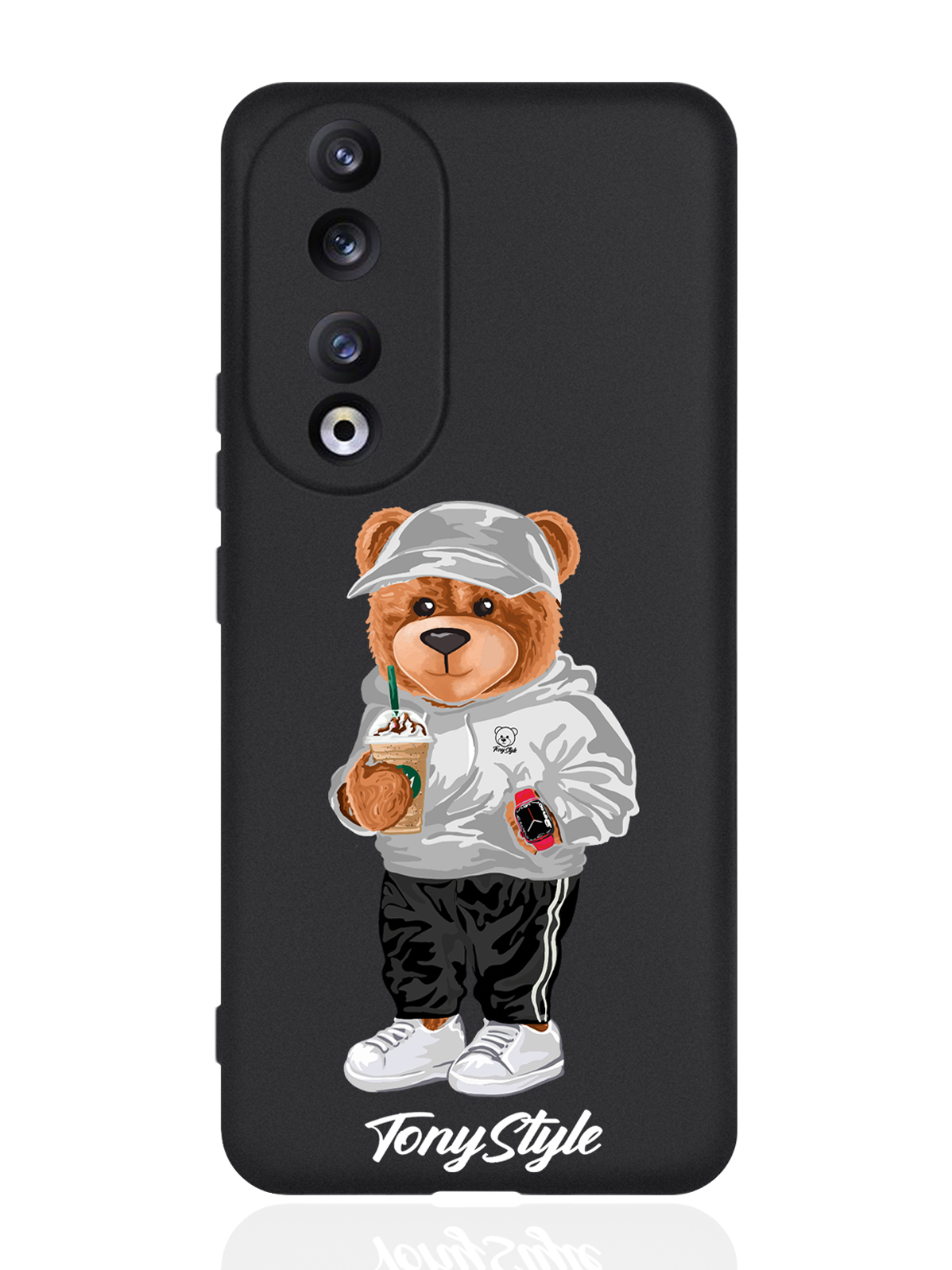 

Чехол для Honor 90 Tony Style с кофе черный, Серый;белый;черный