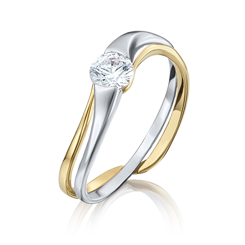 

Кольцо из комбинированного золота с фианитом р. 16 PLATINA jewelry 01-4832-00-501-1121-38, 01-4832-00-501-1121-38