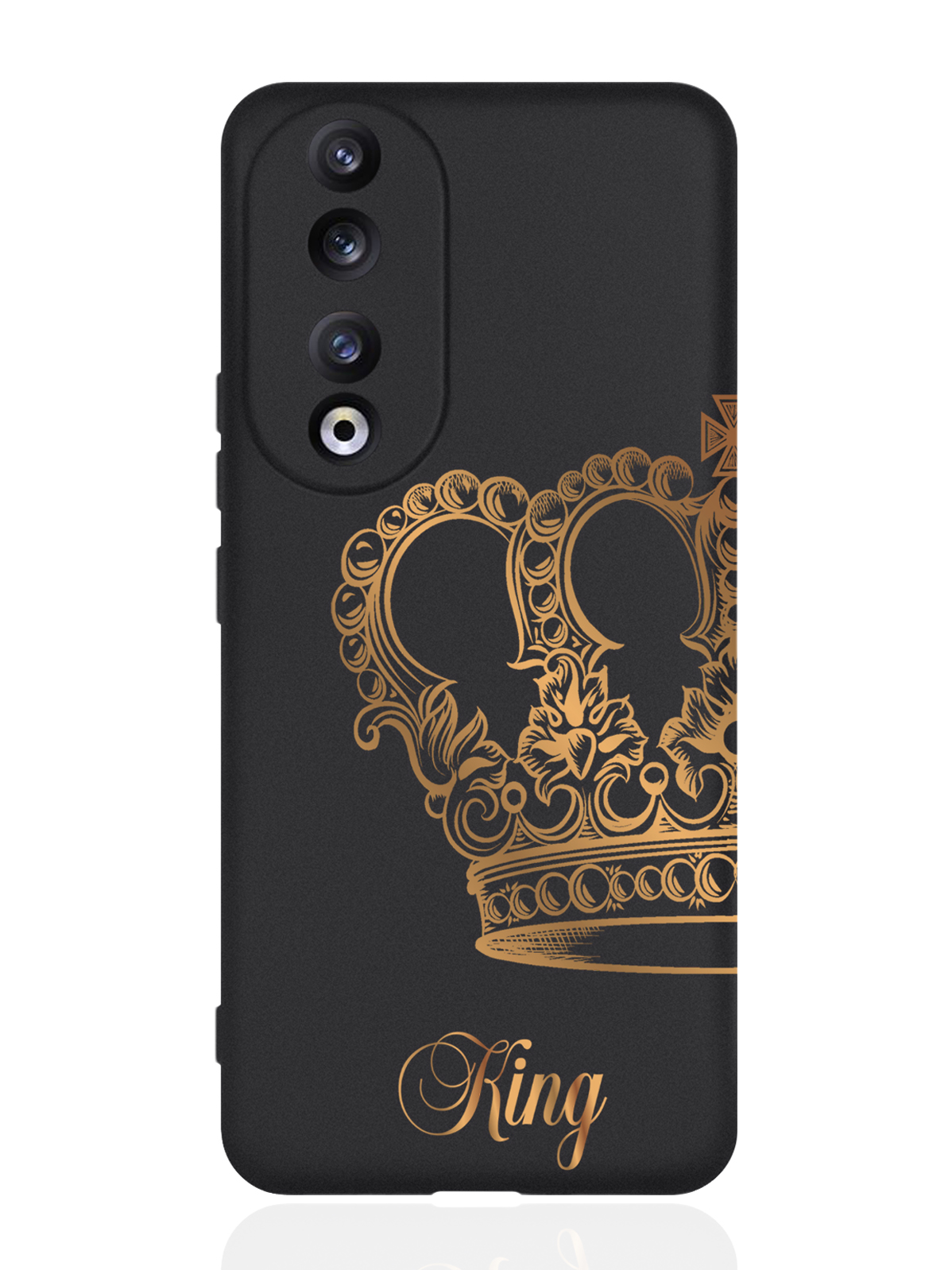 

Чехол для Honor 90 Парный Чехол для корона King черный, Черный;золотой