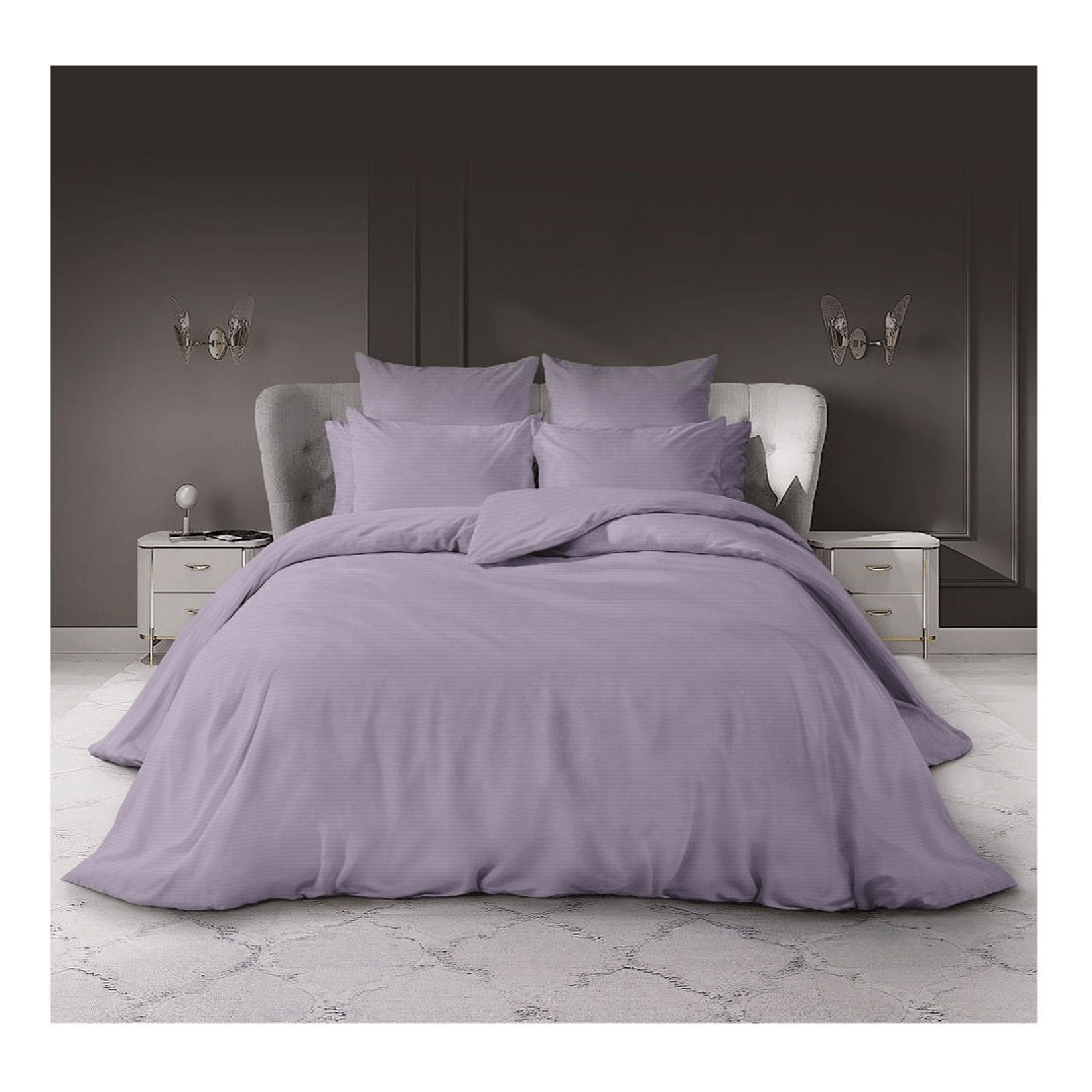 Комплект постельного белья Home & Style Aura евро страйп-сатин 70 x 70 см