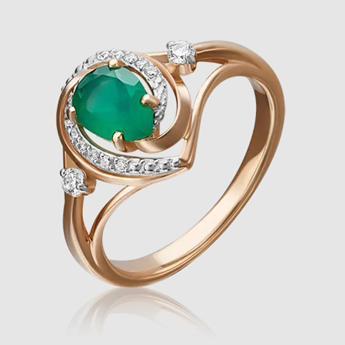 

Кольцо из золота с фианитом/халцедоном р. 18 PLATINA jewelry 01-4720-00-275-1110-47, 01-4720-00-275-1110-47