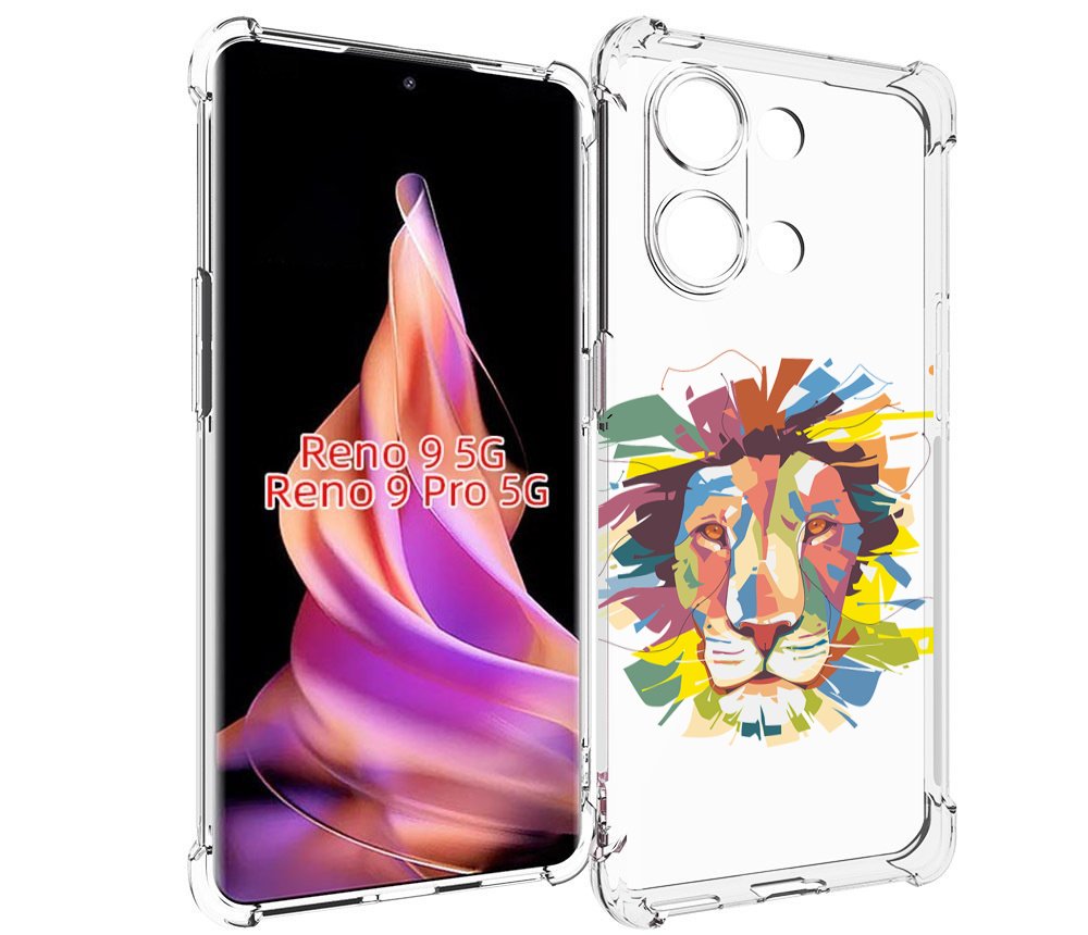 

Чехол MyPads разноцветный-лев детский для Oppo Reno 9/Reno 9 Pro, Прозрачный, Tocco