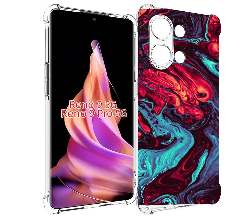 

Чехол MyPads разбавленная краска для Oppo Reno 9/Reno 9 Pro, Прозрачный, Tocco