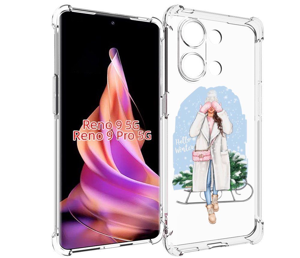 

Чехол MyPads привет-зима женский для Oppo Reno 9/Reno 9 Pro, Прозрачный, Tocco