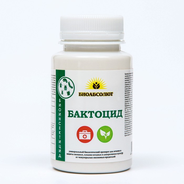 

БИОАБСОЛЮТ Биоинсектицид Бактоцид от чешуекрылых насекомых вредителей, 90 г, Биоинсектицид Бактоцид от чешуекрылых насекомых вредителей, 90 г