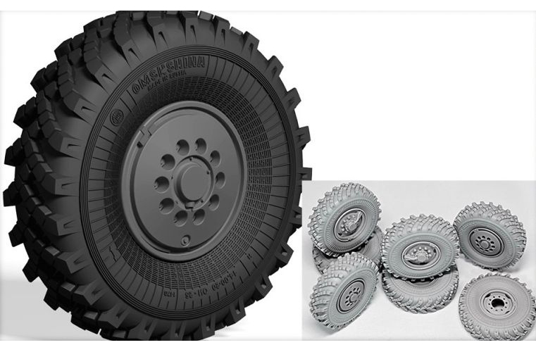 

Набор колес 1/35 ОИ-25 с бронеколпаками для автомобиля 4320 35138 6 штук
