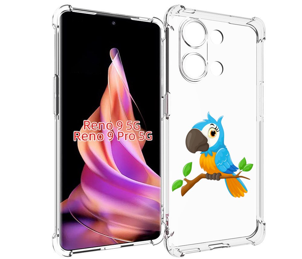 

Чехол MyPads попугайчик детский для Oppo Reno 9/Reno 9 Pro, Прозрачный, Tocco