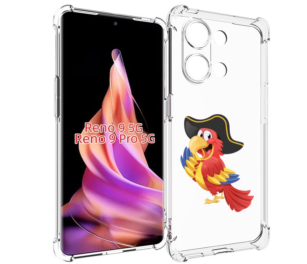 

Чехол MyPads попугай-пират для Oppo Reno 9/Reno 9 Pro, Прозрачный, Tocco