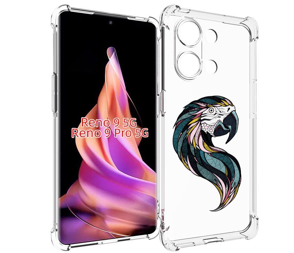 

Чехол MyPads полупопугай для Oppo Reno 9/Reno 9 Pro, Прозрачный, Tocco