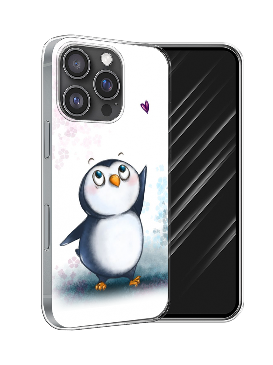 

Чехол Awog на Apple iPhone 16 Pro "Пингвин и сердечко", Белый, 16250-1