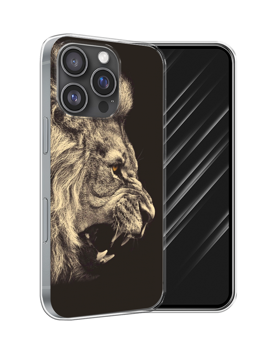 

Чехол Awog на Apple iPhone 16 Pro "Львиный рык 2", Бежевый;черный, 16250-1