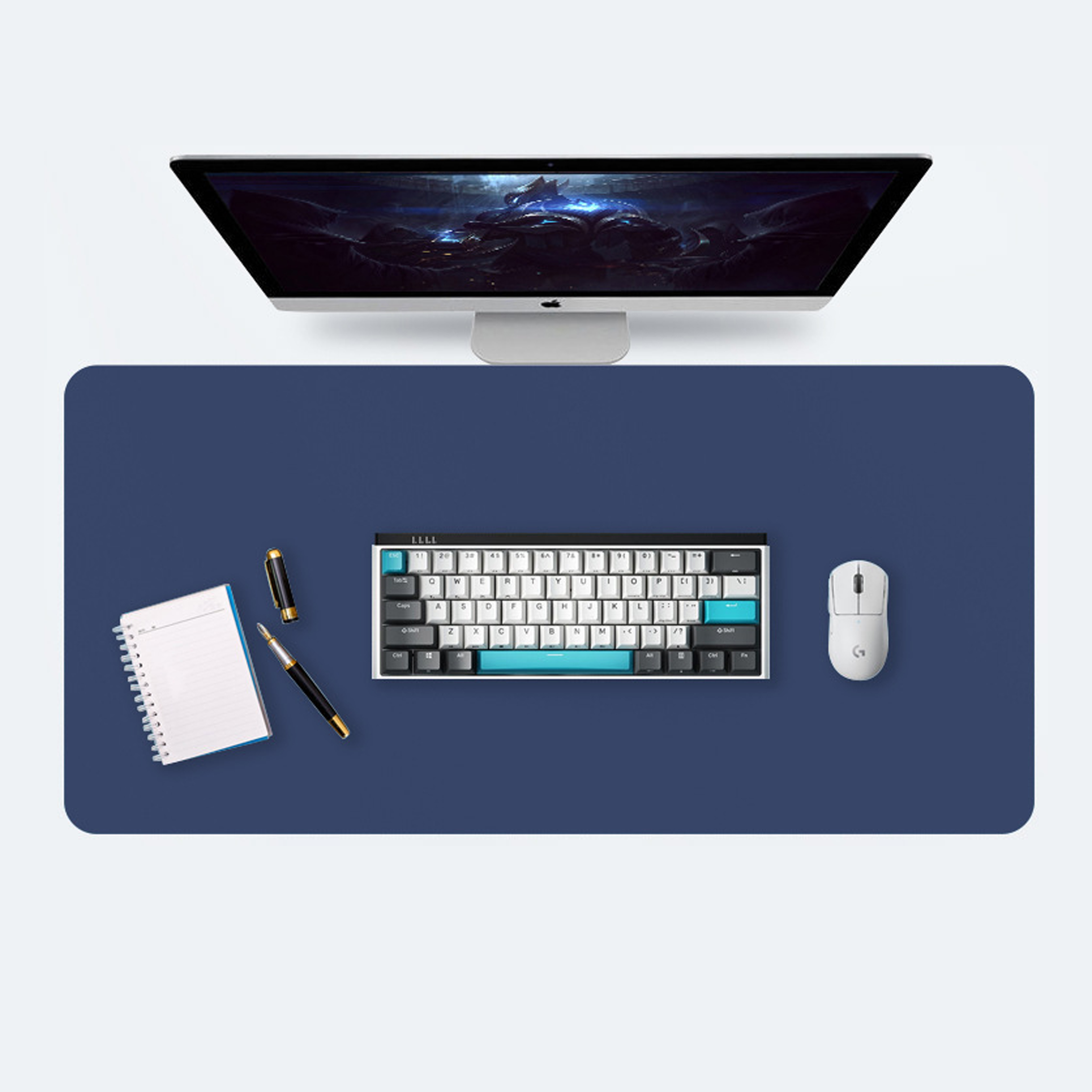 

Игровой коврик для мыши и клавиатуры NoBrand GEEKNOOK (20240428), Синий, Коврик для мышки GEEKNOOK 80*40CM Темно-синий, экокожа/пробка